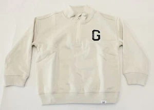 GAP Boy's Gap Logo Quarter-Zip Sweatshirt CG2 Tan Chino Size XS (4-5) NWT - Picture 1 of 3
