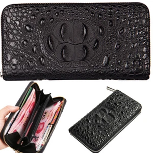 Women's Long Leather Clutch Wallet Slim ID Credit Card Holder Bifold Purse Gift - Picture 1 of 25