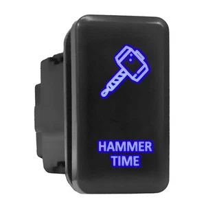 HAMMER TIME Blue LED Backlit Switch Tall Push Button 1.54"x 0.83" (Fit: Toyota) - Picture 1 of 6