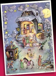 ALTER ADVENTSKALENDER vergriffener KORSCH Druck HACO Motiv ENGEL Postamt SCHÖN ! - Bild 1 von 2