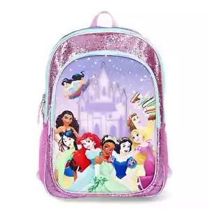 Disney Princess Girls 17" Flashing Lights Backpack, Multi-Color New - Picture 1 of 4