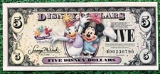 2009 Disney Dollar $5 D Series  Minnie & Daisy Uncirculated