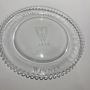 Wellesley Country Club Collectors Plate Member Guest Winner Hobnail Clear Glass - Picture 1 of 1