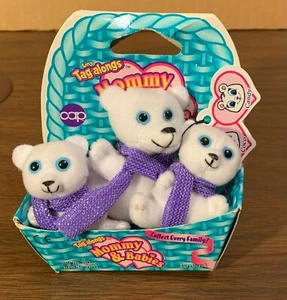 Vintage 1995 TINY TAG-ALONGS plush -Mommy & Babies - White bears (set of 3) -NEW - Picture 1 of 6