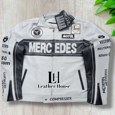 Mercedes Leather Jacket Vintage Mercedes Racing Jacket Biker Racing Jacket - Image 1 of 4