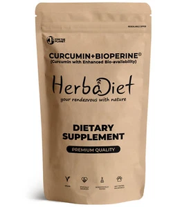 Turmeric Curcumin 95% & Black Pepper Bioperine Extract Powder High Absorption - Picture 1 of 3