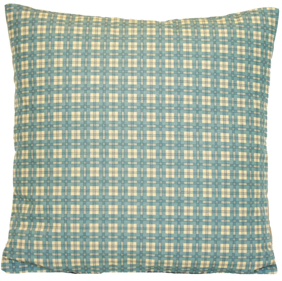Checked Cushion Cover Henrietta Spencer Print Blue Vintage Checks Fabric 16x16” - Image 1 of 1