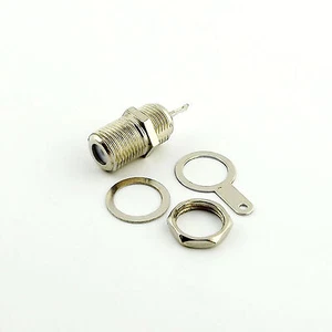 1 pieza F gato hembra con tuerca mamparo mamparo mamparera montaje clip soldadura conector RF - Imagen 1 de 9