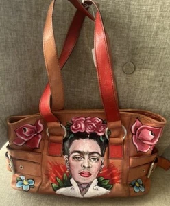 PERSONALIZADO Frida Kahlo Bolso de Hombro Tatuaje Bolso de Mano Cuero DOD Pintado a Mano Cole - Imagen 1 de 10