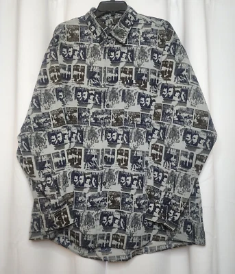 Camisa de Vestir Kani Jeans Para Hombre XL Gris Edición Especial Colección AOP Gráfico Hip Hop Foto 1 de 4