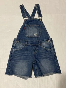 Levis Shortall size 8 Girls reg distressed Blue Overall Shorts - Picture 1 of 7