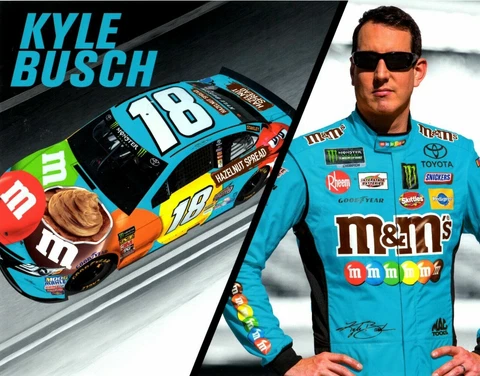 2019 KYLE BUSCH“M&M HAZELNUT” #18 NASCAR MONSTER ENERGY POSTCARD Cover
