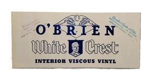 O'BRIEN WHITE CREST 1976 Color Chart Foldout Brochure Interior Viscous Vinyl - Picture 1 of 3
