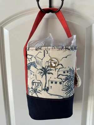 Spartina 449 Double Wine Caddy Canvas Daise Seascape Tote 967150 New NWT - Image 1 of 4