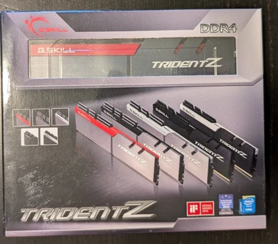 GSKILL DDR4 RAM TridentZ 4x4GB (16GB) F4-3200C16Q-16GTZB BRAND NEW IN BOX - Image 1 of 4