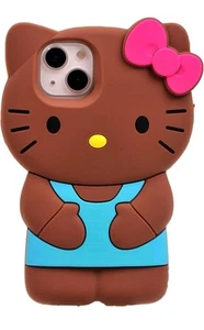 Brown Hello Kitty IPhone Case - iPhone 13/14/ 15 Case - Picture 1 of 3