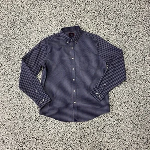 Camisa UNTUCKit Para Hombres L Azul Rojo A Cuadros Calce Ajustado Salice Abotonada Manga Larga - Imagen 1 de 5