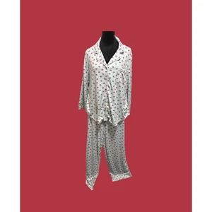Conjunto de pijama Kate Spade New York para mujer XL azul claro rojo impresión de labios - Imagen 1 de 5