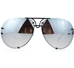Übergroße verspiegelte Pilotenbrille Unisex schwarzes Gestell - Bild 1 von 4