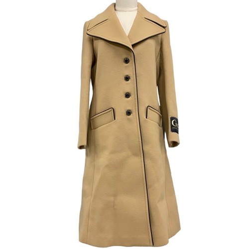 Gucci cappotto monopetto Outerchester lungo lana beige nero usato0