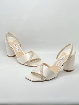 Sandalias Jimmy Choo ciruela satinada y brillo talla 38,5 Foto 1 de 4