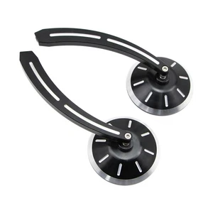Espejos retrovisores laterales negros CNC para Harley Sportster Touring Softail - Imagen 1 de 5