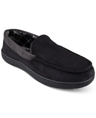 Zapatillas venecianas forradas de lana de microgamuza negras talla grande Haggar para hombre Foto 1 de 3