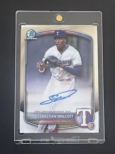 Sebastian Walcott 2025 Bowman Chrome Prospect Autograph #CPA-SW Rangers - Picture 1 of 3