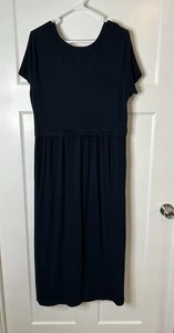 J Jill Shirtkleid Damen Größe Large Shirtärmel Maxi Marineblau 1644 - Bild 1 von 5