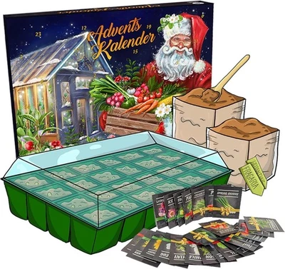 TOPLINE Seeds Advent Calendar 2025 - Assortment of Seeds with Greenhouse Grow Kit