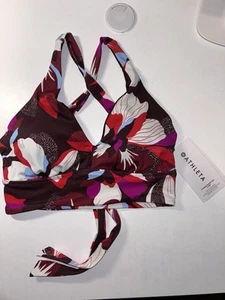 Athleta Swim Plunge A-C Bikini Top S Small Hero Bloom Chocolate #657697 - Picture 1 of 12