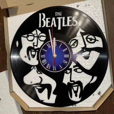 Reloj disco vinilo arte pared The Beatles One Love decoración del hogar regalo único nuevo de stock Foto 1 de 4