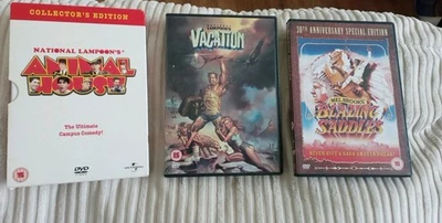 3  Classic Comedy Dvds National Lampoon's Animal House/Vacation+Blazing Saddles - Image 1 of 4