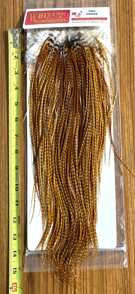 Whiting Pro Grade Midge Saddle Barred Dark Ginger Fly Tying Feathers