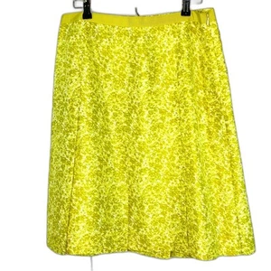 Womens VTG Banana Republic Silk Skirt Lime Green Chartreuse Lined Size 10 - Picture 1 of 13