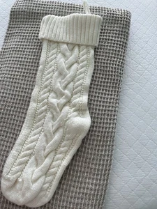 Christmas stocking cable Knit cream or red new out a package 16 inches long - Picture 1 of 9