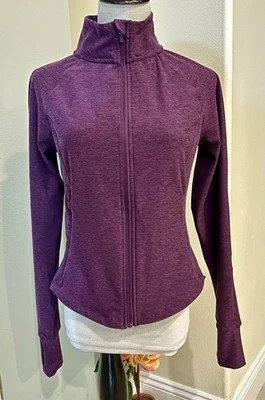 Chaqueta deportiva Danskin para mujer pequeña con cremallera frontal manga ojo de cerradura púrpura nueva Foto 1 de 4