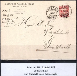 Suiza patrón de esfera carta con número ZN 61B (Mi 54Y) - Imagen 1 de 2