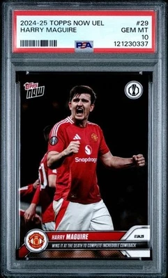 2024 Topps Now UEL Fútbol Harry Maguire lo gana a la muerte #29 PSA 10 Foto 1 de 2