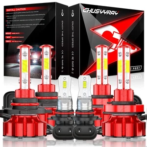 WHITE For Ford Escape 2013-2016 LED Headlight Hi/Low & Fog Light Bulbs Combo Kit - Picture 1 of 16