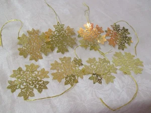 Vintage 8 brass Christmas Ornaments Snowflakes #38 - Picture 1 of 2