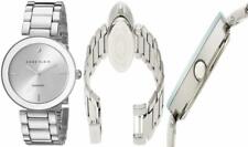Anne Klein Womens Diamond Dial Silver-tone Bracelet Watch