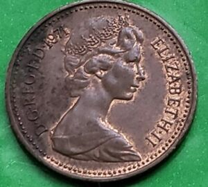 Elizabeth II  1971 NEW PENNY UK Great Britain Coin RARE & TARNISHING 