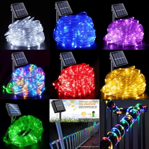 Solar LED Rope String Fairy Lights Waterproof Decor for Outdoor Garden Patio - Picture 1 of 30