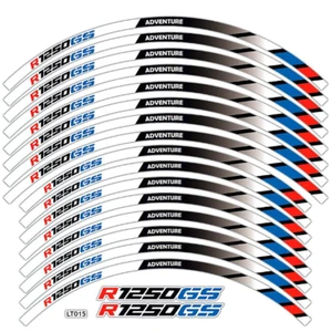 BMW R1250GS R 1250 GS Motorrad Felgenaufkleber Aufkleber Set Weiß & Schwarz - Bild 1 von 2