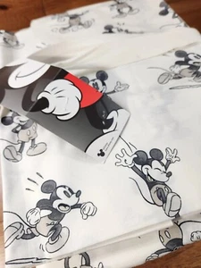 Pottery Barn Organic Cotton Disney Mickey Mouse Nostalgic Full Sheet Set New - Picture 1 of 8