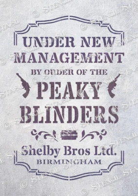 STENCIL STASH Peaky Blinders Management 4 size STENCIL PBM Vintage Furniture SUPERIOR 250MYLAR