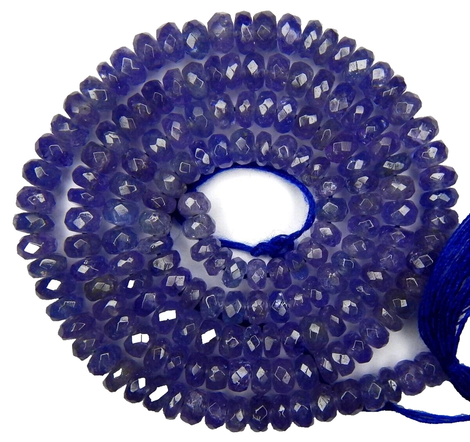67ct BEST 16" Strand Purple Blue Natural Mined Tanzanite Faceted Beads - Image 1 of 4