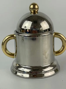 Inoxpran By Prama Inox 18/10 Two Tone Stainless Lidded Sugar Italy - Picture 1 of 4