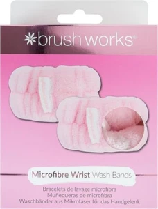 NEU Brushworks Mikrofaser Handgelenk Waschbänder Pink x 4 Vegan/Cruelty-Free Einheitsgröße - Bild 1 von 4
